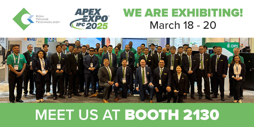 Koh Young, the Premier Sponsor of #IPCAPEXEXPO 2025, invites manufacturers to Booth 2130 for live demos of its award-winning inspection technologies. Attendees will experience solutions that simplify programming, enhance defect detection, and enable real-time process control.