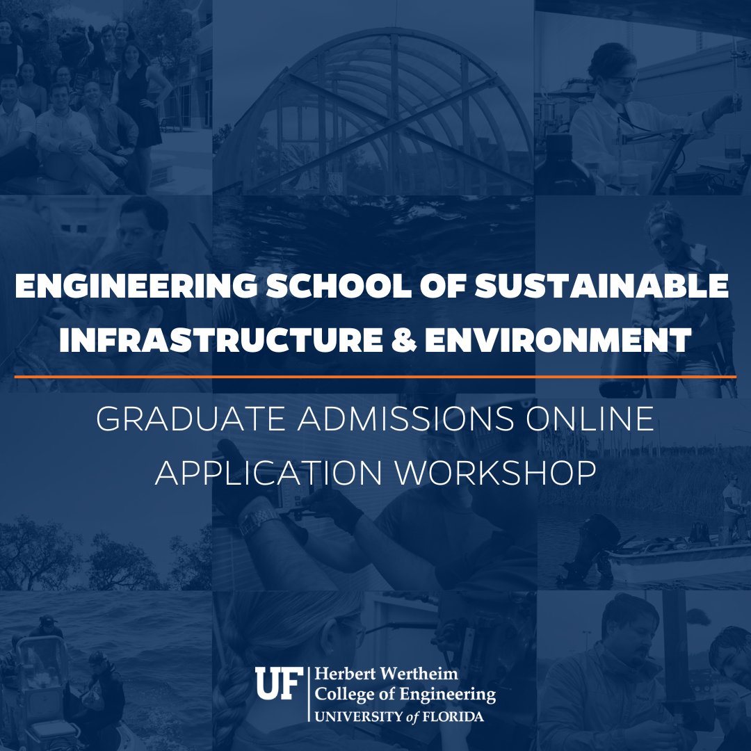 essie_uf's tweet image. Have you decided to be an ESSIE Grad student but need help with your application? Join the 90-min Grad Admissions Application Workshop to learn the process and get your questions answered!
Date: 2/27 (Today)
Time: 9 am
Location: Zoom
Join here: ufl.zoom.us/webinar/regist…