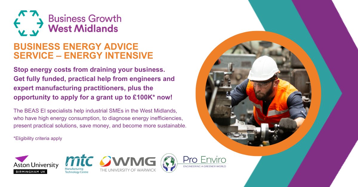 CW Growth Hub (@cw_growthhub) on Twitter photo 🌟West Midlands manufacturers: Struggling with energy costs? BEAS EI offers free expert help and grants up to £100K to cut expenses and boost sustainability. Apply NOW👉 ow.ly/cWoq50UXyux
<a href="/AstonUniversity/">Aston University</a> <a href="/the_MTC_org/">The MTC</a> <a href="/WestMids_CA/">West Midlands Combined Authority</a> <a href="/ProEnviroLtd/">Pro Enviro Ltd</a> <a href="/wmgwarwick/">WMG</a> @decarbprogramme 🌟West Midlands manufacturers: Struggling with energy costs? BEAS EI offers free expert help and grants up to £100K to cut expenses and boost sustainability. Apply NOW👉 ow.ly/cWoq50UXyux
<a href="/AstonUniversity/">Aston University</a> <a href="/the_MTC_org/">The MTC</a> <a href="/WestMids_CA/">West Midlands Combined Authority</a> <a href="/ProEnviroLtd/">Pro Enviro Ltd</a> <a href="/wmgwarwick/">WMG</a> @decarbprogramme