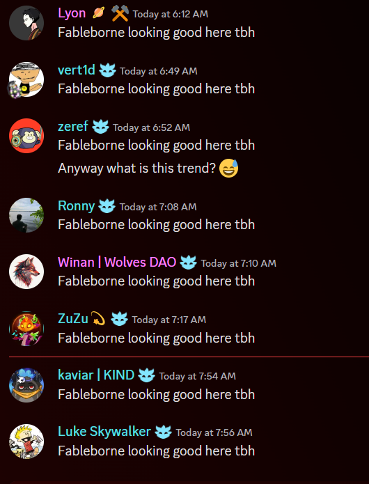 Fableborne looking good here tbh