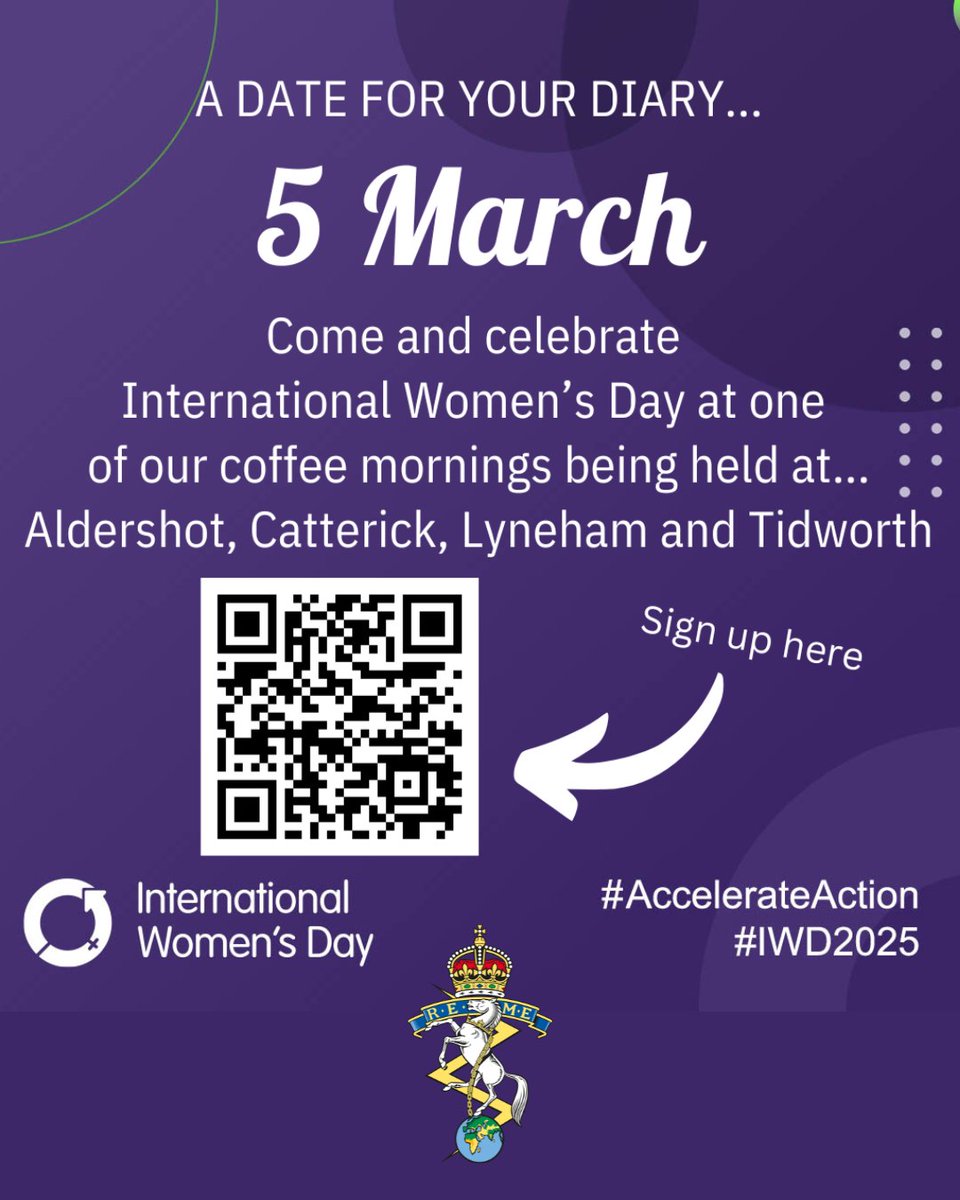 REME (@official_reme) on Twitter photo 📆 Save the Date! 📆
Join us on 5th March to celebrate IWD2025 with coffee, cake, & community! 🍰☕️ All proceeds support <a href="/REMECharity/">The REME Charity</a> 💪
👉 Bake, sign up (loom.ly/9F2jl3k) and come along! Everyone welcome! 🙌
#IWD2025 #AccelerateAction #REMEcharity #WomeninEngineering 📆 Save the Date! 📆
Join us on 5th March to celebrate IWD2025 with coffee, cake, & community! 🍰☕️ All proceeds support <a href="/REMECharity/">The REME Charity</a> 💪
👉 Bake, sign up (loom.ly/9F2jl3k) and come along! Everyone welcome! 🙌
#IWD2025 #AccelerateAction #REMEcharity #WomeninEngineering
