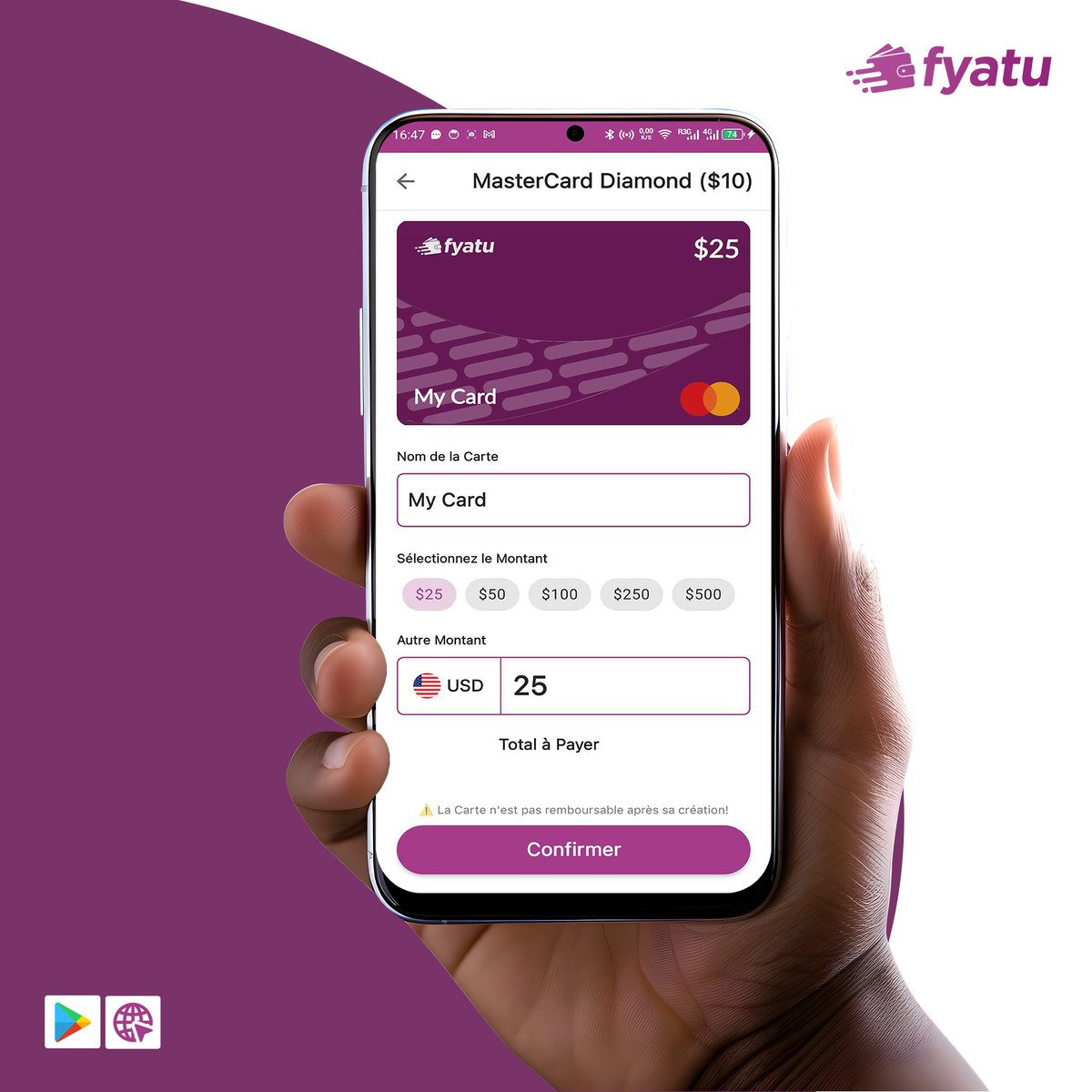 💳 Meet your new spending sidekick – the Fyatu Virtual Card! 💻 Shop online, manage subscriptions, and track expenses with ease, all while keeping your finances secure. Life’s busy enough – let Fyatu make things simpler. 🚀 Grab your virtual card now and take control! ⚡ #Fyatu