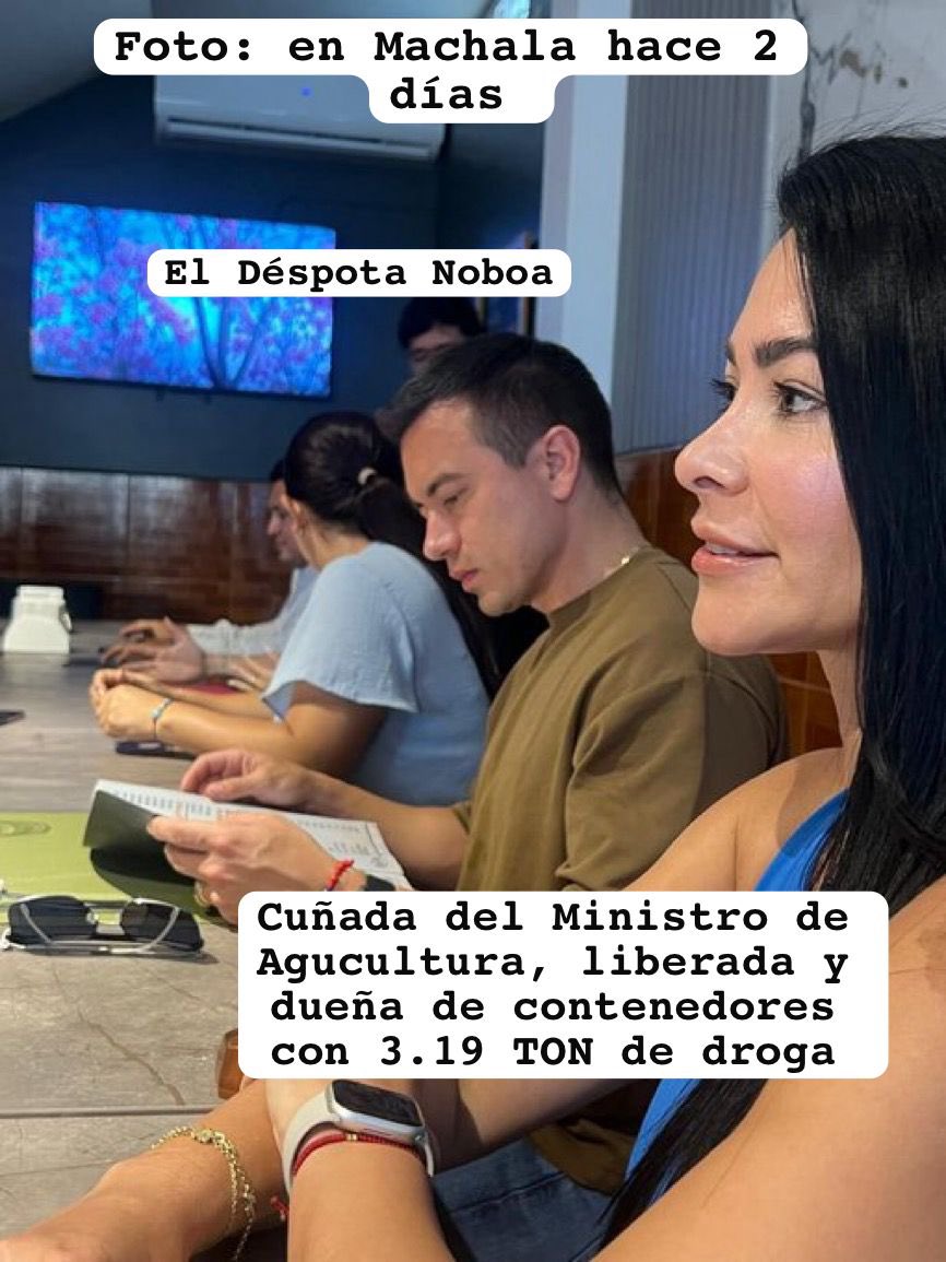 ppsesa's tweet photo. 👁️ 🇪🇨 👁️ 

El #Narcotrafico y los vínculos claros y concretos con el gobierno del déspota @DanielNoboaOk:

1️⃣ 1 de julio del 2024, la vilipendiada @PoliciaEcuador , incauta 3.19toneladas de cocaína en contenedores de banano de la empresa Palacios Pazmiño Fruit Palpazfruit S.A. (empresa del hermano del actual Ministro de Agricultura del déspota Noboa)

2️⃣ En el operativo fueron capturadas 2 personas: el chofer ( para variar en estos operativos) y la Presidenta de la empresa Palacios Pazmiño Fruit, María Fernanda Pazmiño, cuñada del actual Ministro de Agricultura del déspota Noboa.

3️⃣ De manera completamente “extraña” y sorprendente, luego de varias llamadas del Ministro de Agricultura del déspota Noboa y de la propia Presidencia de la República, la cuñada de Ministro de Agricultura de Noboa NO fue acusada, la dejaron libre y el proceso siguió en investigación previa‼️ a pesar de las 3.19 toneladas incautadas (valor aproximado en Europa $300 millones de dólares).

⭕️ Hace dos días el déspota Noboa, en Machala, abrazó, departió y recibió el agradecimiento de la cuñada de su  Ministro de Agricultura❗️

Esa es la “Justicia” del déspota Noboa 🆘 ; mientras tanto, al #AlcaldeDeGuayaquil le vincularán y muy probablemente, le dicten prisión preventiva, por no haberse subordinado al déspota Noboa.

Así nuestra Patria, convertida en una #NarcoHaciendaBananera‼️ Basta Noboa❗️