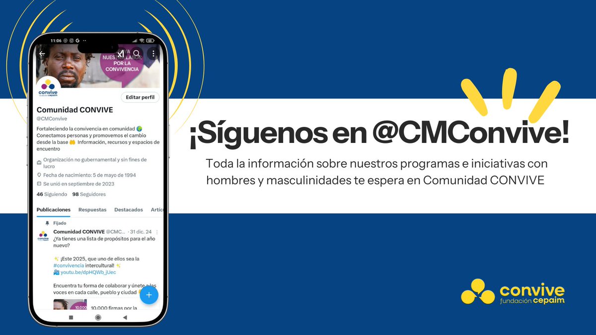 📯 ¿Sabes que puedes encontrar toda la información sobre #Masculinidades' e #Igualdad en @CMconvive y en nuestra web?

👉 Conoce nuestro plan corresponsables cepaim.org/generacion-c-m… 

👍 Acompáñanos a la siguiente parada    🔂#CuidaRenunciaYPractíca 

➡️#ComunidadConvive