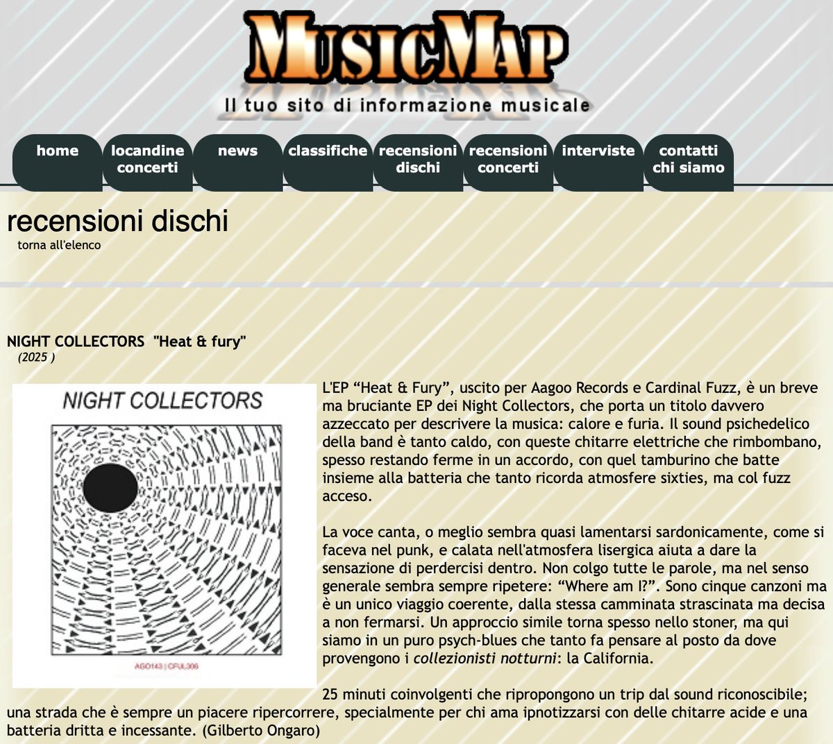 "here we are in a pure psych-blues that makes us think of the place where the Night collectors come from: California."

musicmap.it/recdischi/ordi…