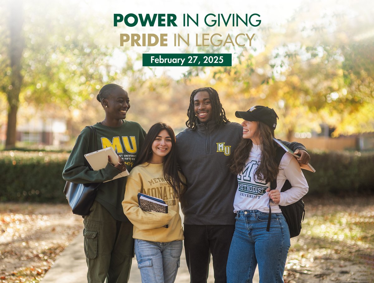 It’s Loyalty Day! 💚💛 Monarchs everywhere are uniting to celebrate the 𝙋𝙤𝙬𝙚𝙧 𝙞𝙣 𝙂𝙞𝙫𝙞𝙣𝙜 and show our 𝙋𝙧𝙞𝙙𝙚 𝙞𝙣 𝙇𝙚𝙜𝙖𝙘𝙮. Every gift fuels opportunities for students and strengthens our campus. Join in: methodist.edu/loyalty #MULoyaltyDay