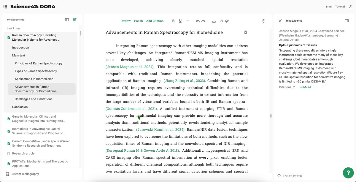 dorawriting's tweet photo. 🚀 DORA now has a smarter way to create research documents!

🔹 Dynamic subsections tailored to your research plan, objectives & data—no more rigid templates!
🔹 More accurate content with enhanced workflows & richer references.
✨ Try it now for:
📄 Agent Report
🧪 Pharmacokinetics Analysis
🎯 Target Feasibility
📚 Review & Research Articles
🔬 Indication Prioritization
🏆 Competitive Landscape
📝 Scientific Essay

Try now & explore this example: Raman Spectroscopy Review! #DORAWriting #AIResearch #LLM #Science