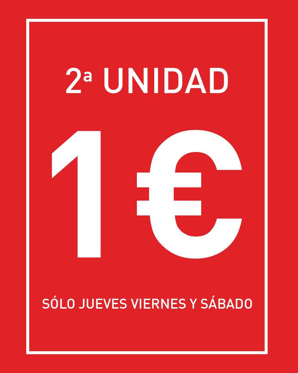 ¡Febrero se despide con una promo que no puedes dejar pasar! 🔥 ¡Llévate la 2ª unidad en <a href="/Intersport_es/">Intersport Spain</a> a 1€! 💪🏽🏋️‍♀️ Solo este jueves, viernes y sábado. ¡Corre, que el mes se acaba! ⏳

*SOLO EN PRODUCTOS SELECCIONADOS. Sobre el producto de menor precio. Ver condiciones en tienda.