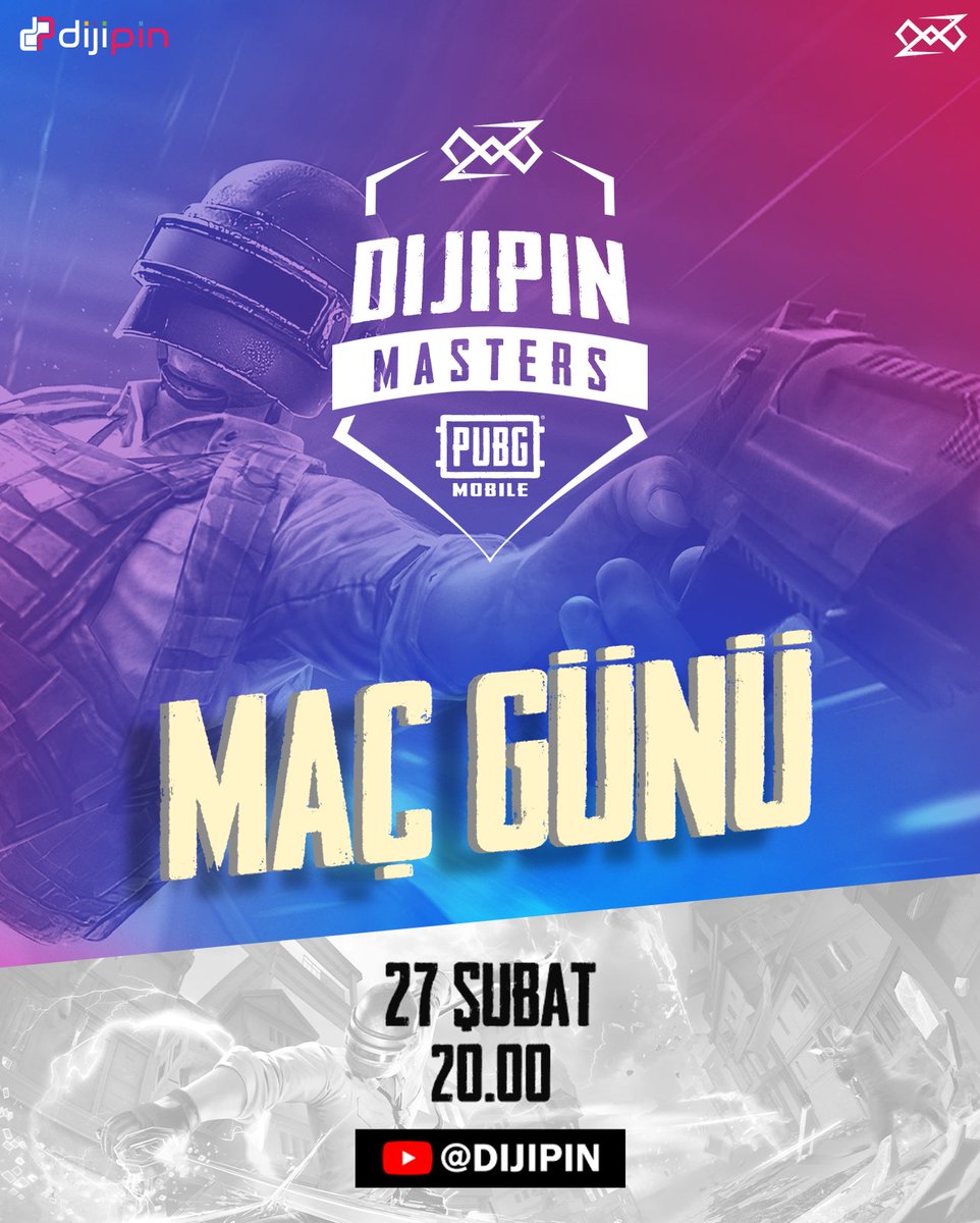 PUBG MOBILE Dijipin Masters 2. Sezon Turnuvası bu akşam başlıyor!🔥👊🏻

🕘 20.00
📺 YouTube | Dijipin

#DAhayenibaşladık #DAWIN