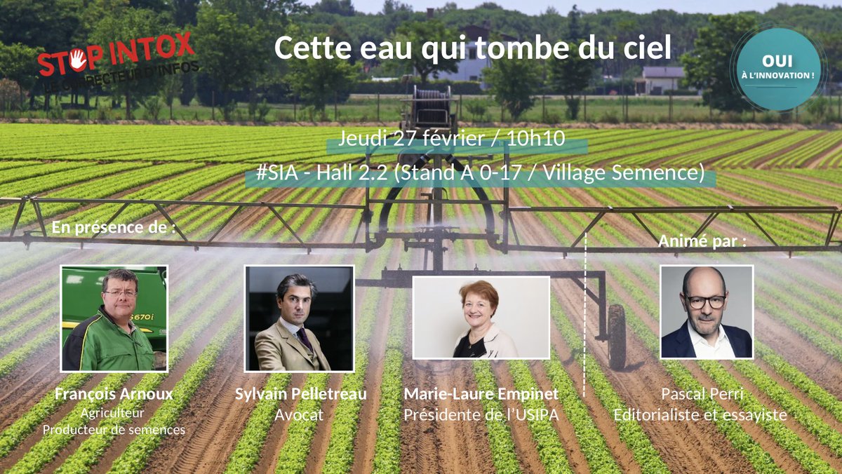 Oui à l'innovation ! (@ouialinnovation) on Twitter photo Cette eau qui tombe du ciel !
On en parle aujourd’hui sur le plateau de #StopIntox pour la quotidienne animée par <a href="/pascalperri/">PERRI</a> avec Marie-Laure EMPINET, présidente de @Usipa_amidon, <a href="/S_Pelletreau/">Sylvain Pelletreau</a>, avocat et <a href="/FrancoisArnoux/">Francois Arnoux</a>, agriculteur en Vendée
RDV à 10h10 au #SIA2025 Cette eau qui tombe du ciel !
On en parle aujourd’hui sur le plateau de #StopIntox pour la quotidienne animée par <a href="/pascalperri/">PERRI</a> avec Marie-Laure EMPINET, présidente de @Usipa_amidon, <a href="/S_Pelletreau/">Sylvain Pelletreau</a>, avocat et <a href="/FrancoisArnoux/">Francois Arnoux</a>, agriculteur en Vendée
RDV à 10h10 au #SIA2025