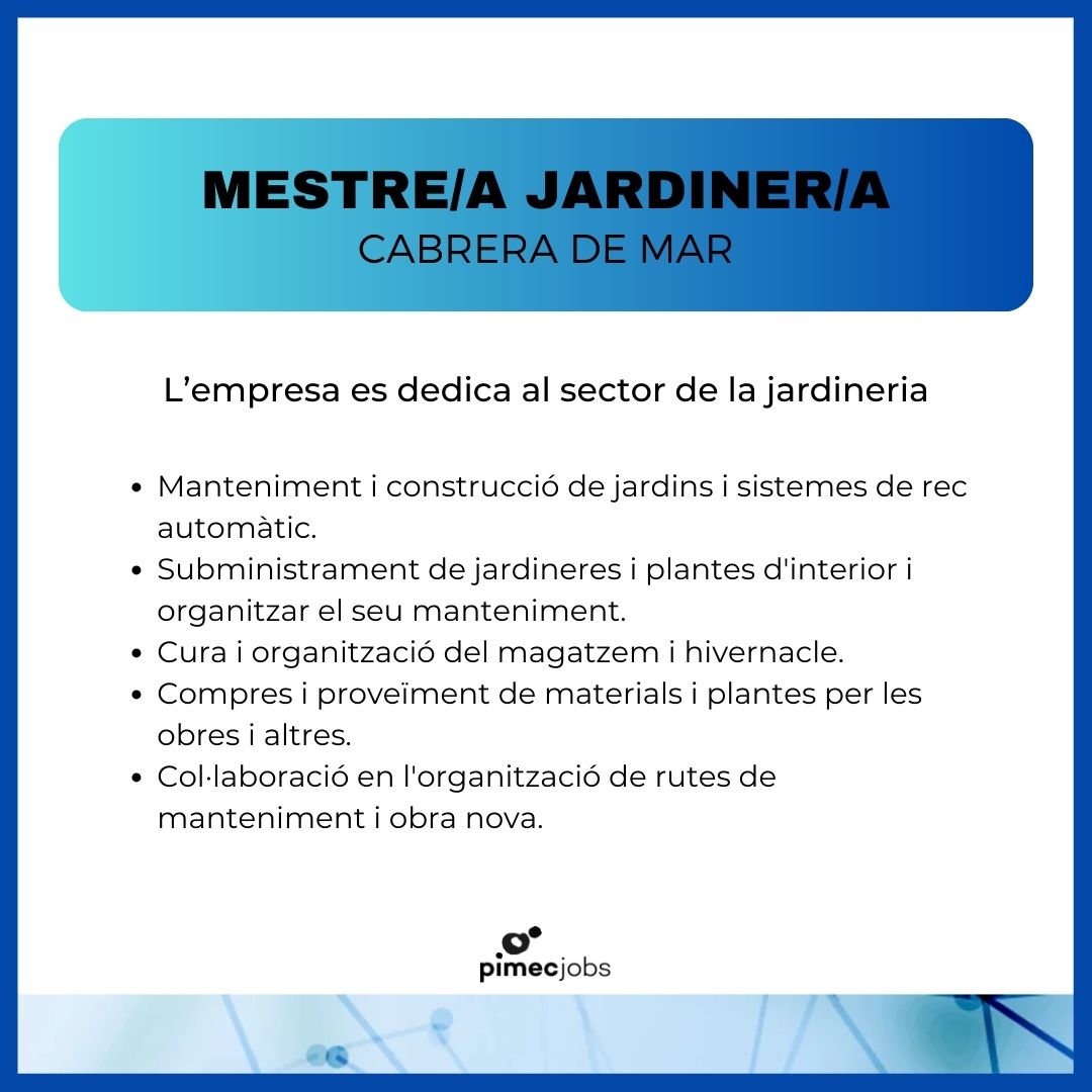 PimecFormacio's tweet image. Des de #PIMECjobs, t'informem dels següents processos de selecció del Programa #30plus

Si hi estàs interessat/ada, només has d'anar al nostre perfil de Linkedin per aplicar a les ofertes i, el nostre equip contactarà amb tu.

👉 bit.ly/4kjyRpi