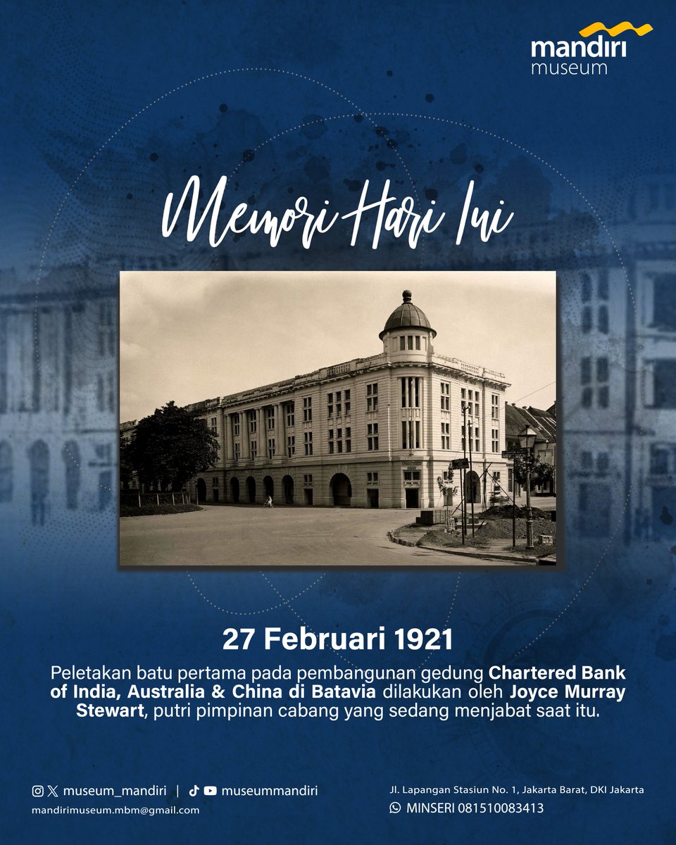 museum_mandiri's tweet photo. Aset Mandiri Heritage dengan ciri khas kubah coklat ini dahulunya merupakan milik perusahaan asing asal Inggris bernama The Chartered Bank of India, Australia &amp; China di Batavia. 

#MemoriHariIni 
#MuseumMandiriAja https://t.co/z0rrcRK1nZ