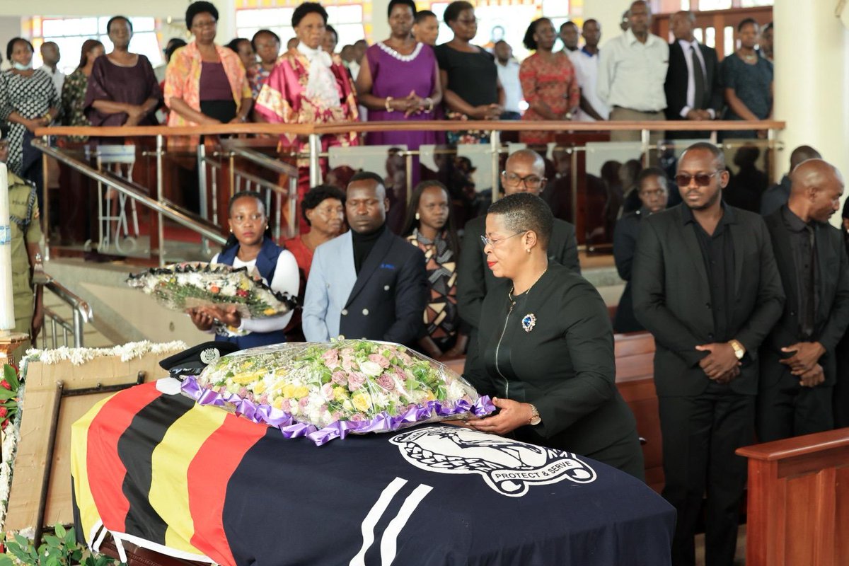 babatvuganda's tweet photo. Speaker @AnitahAmong  paid her respects to the late IGP Emeritus John Cossy Odomel, acknowledging his significant contribution to Uganda's development. 
#Babatvupdates https://t.co/ZNj8yBox0T