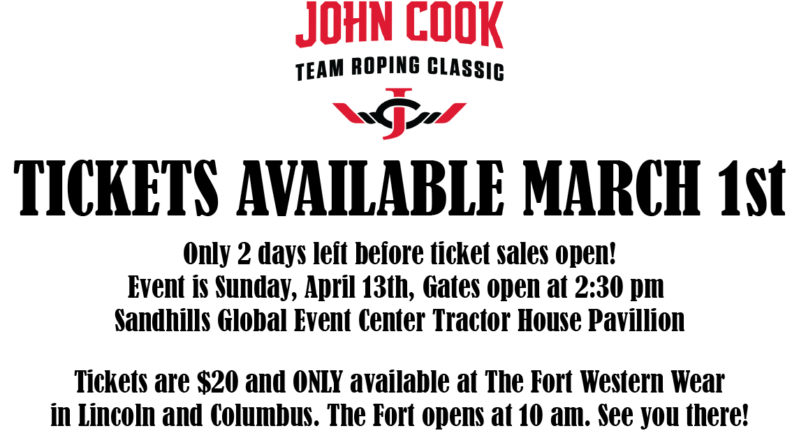 JohnCookRoping's tweet photo. Ticket Sales Open This Weekend! See out Facebook page for more information. Registration can be found at https://t.co/HDv194sr1f. See you there! https://t.co/fOFxfOuTTN