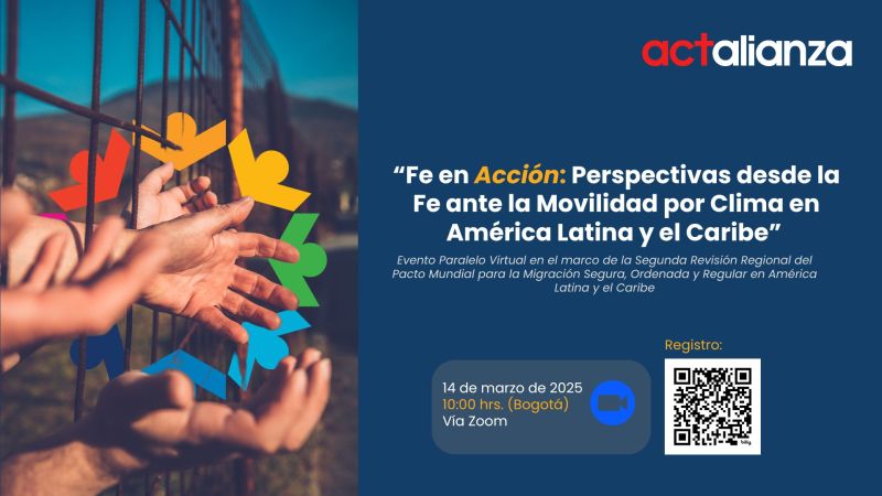 Don't miss our virtual side event: "#Faith in Action: Perspectives from Faith on #Climate #Mobility in Latin America and the Caribbean" 

📅 Friday, March 14, 2019
⏰ 10:00 a.m. (Bogotá)
Interpretation in English available
register here: bit.ly/4k4SYY0