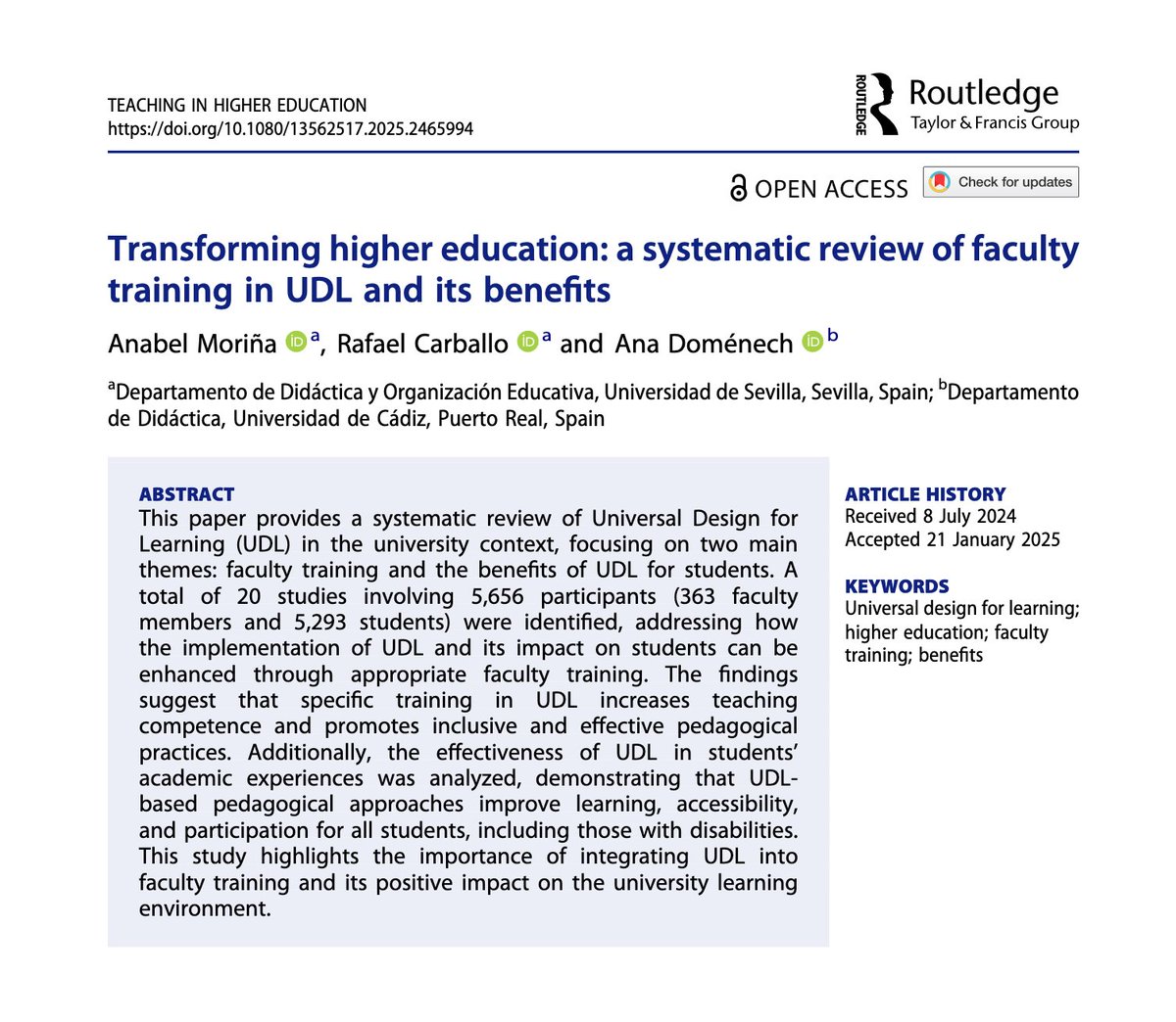 Teaching in Higher Education (TiHE) tweet media