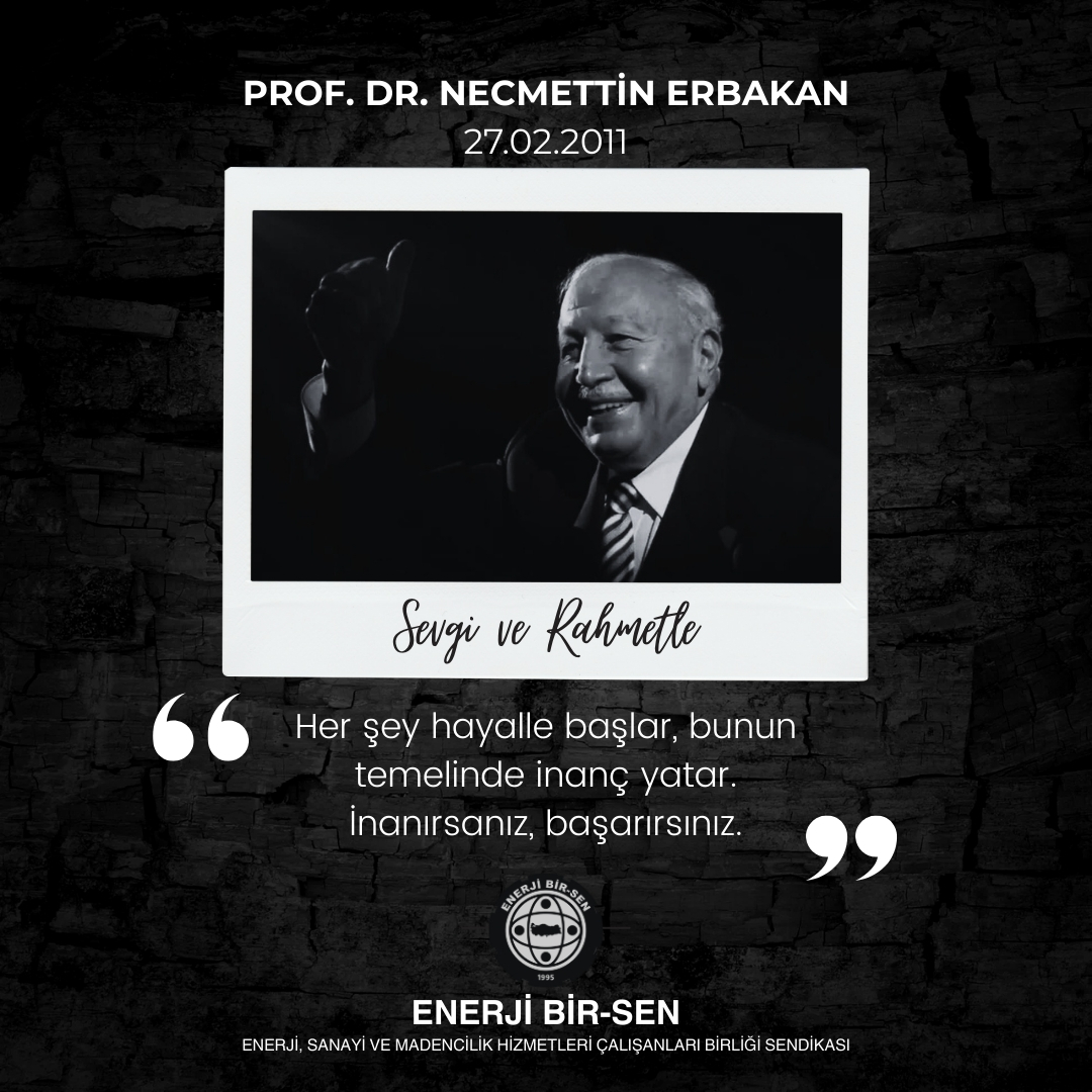 Milli Görüş hareketinin lideri, ilim ve siyaset adamı 54. Hükümetin Başbakanı merhum Prof. Dr. Necmettin Erbakan Hocamızı vefatının 14. sene-i devriyesinde sevgi ve rahmetle yâd ediyorum.

Ruhu şâd, mekanı cennet olsun.

#NecmettinErbakan