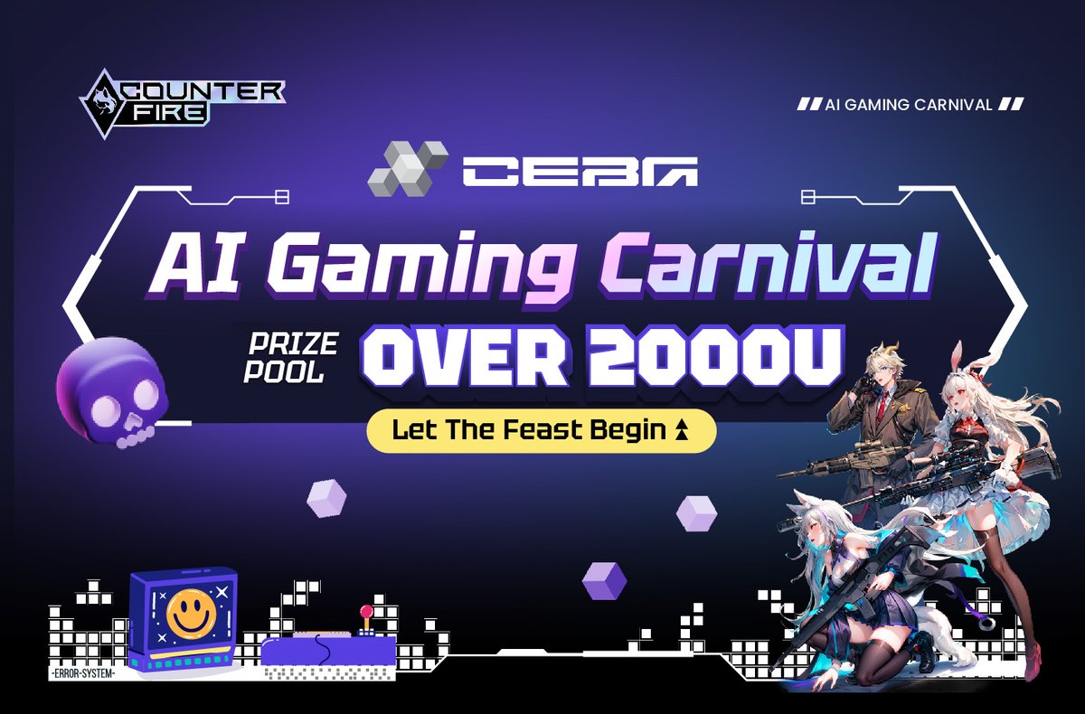 The Ultimate AI Gaming Carnival Kicks Off! 🔥

🚀A new narrative about AI Gaming is coming soon with the Gleam campaign! 
<a href="/playCounterFire/">Counter Fire</a> &amp; <a href="/CEBG_Studio/">CEBG Studio</a> is teaming up with 10+ top Web3 projects for an epic event! 

💥$CEC will set fire to the gaming world. What will happen with
