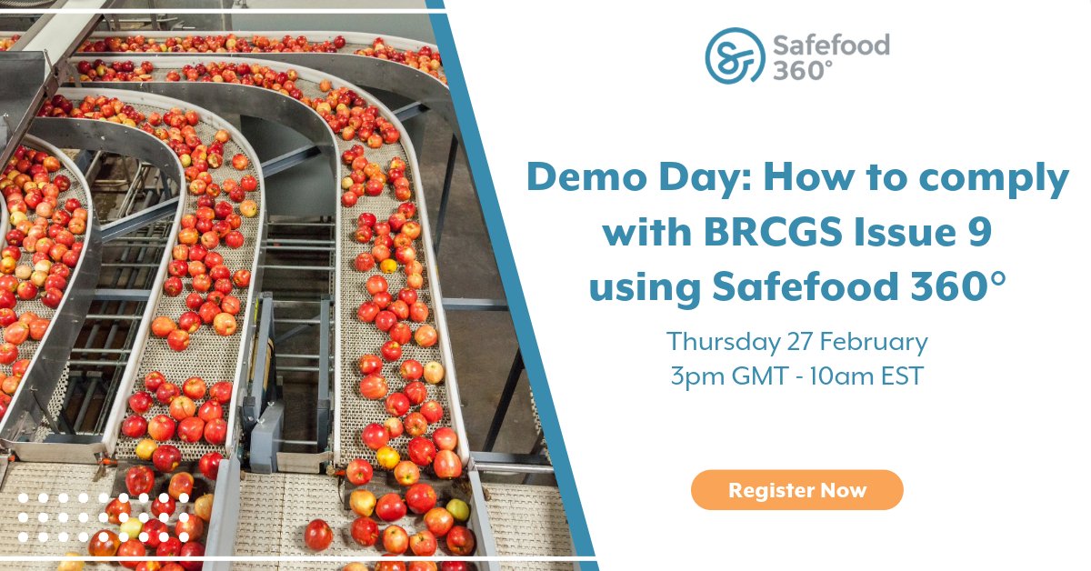 safefood360's tweet image. Join today&apos;s live webinar to learn about the most frequent non-conformities identified within BRCGS Food Safety Issue 9, as well as insights into the typical causes.

Register at: ow.ly/C3Pi50UHBBT

#BRCGS #FoodSafety #NonConformities #FoodSafetyWebinar