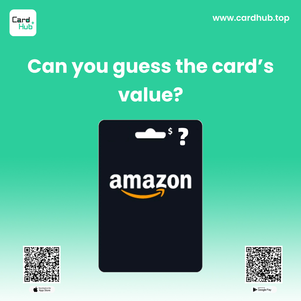 CardHubTop's tweet image. 💡 Can You Guess the Value? 💳
Take a close look at this Amazon gift card! Can you guess how much it’s worth? 🤔
 Drop your guesses in the comments! 😍
#GiftCardChallenge #AmazonGiftCard #CardHubTop