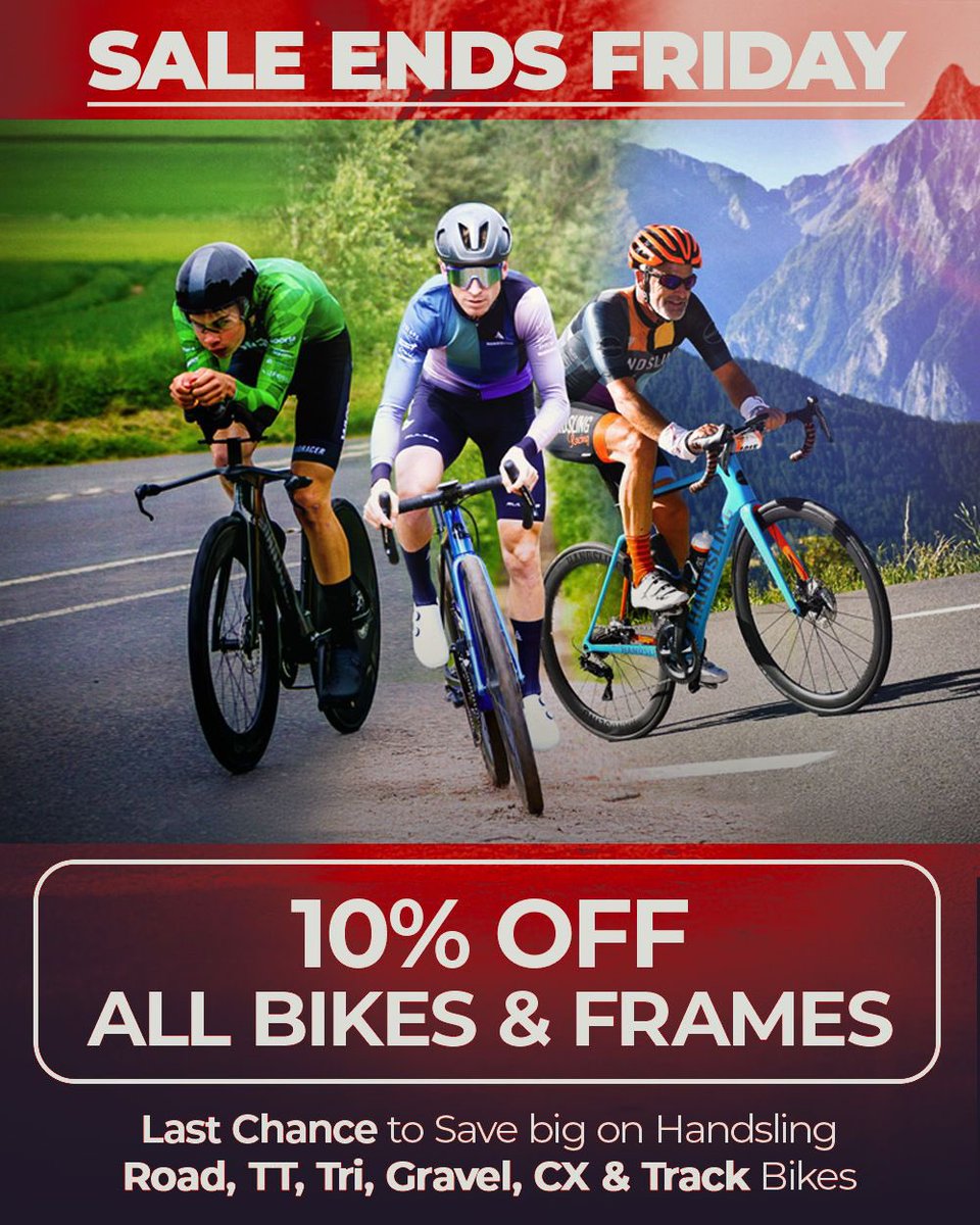 Last two days of the Handsling pre season sale! Customise your UCI-approved bike at handslingbikes.com