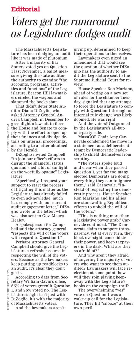 LocalPoliticsis's tweet image. If the Massachusetts Legislature has nothing to hide…
Then why are they working so hard not to be audited? 
It must be really bad!!!