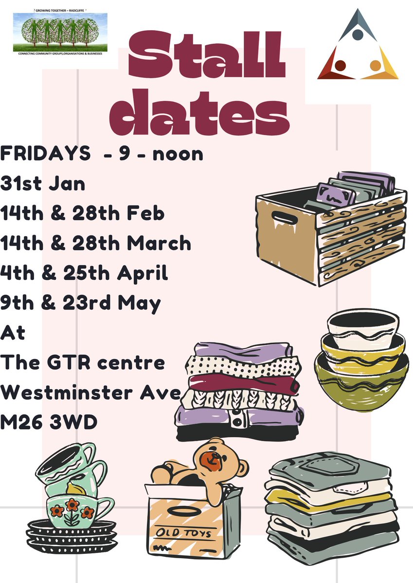 Trinity Foodbank Radcliffe (@trinityfbank) on Twitter photo We are open tomorrow <a href="/GrowingTogeth13/">Growing Together Radcliffe Support CIC</a> centre.Pop in for a brew and a chat at their warm space and browse the items on their stall ,maybe grab a bargain <a href="/Bury_GPFed/">BuryGPFed</a> <a href="/burylivewell/">Bury Live Well Service</a> <a href="/BuryVCFA/">BuryVCFA</a> We are open tomorrow <a href="/GrowingTogeth13/">Growing Together Radcliffe Support CIC</a> centre.Pop in for a brew and a chat at their warm space and browse the items on their stall ,maybe grab a bargain <a href="/Bury_GPFed/">BuryGPFed</a> <a href="/burylivewell/">Bury Live Well Service</a> <a href="/BuryVCFA/">BuryVCFA</a>
