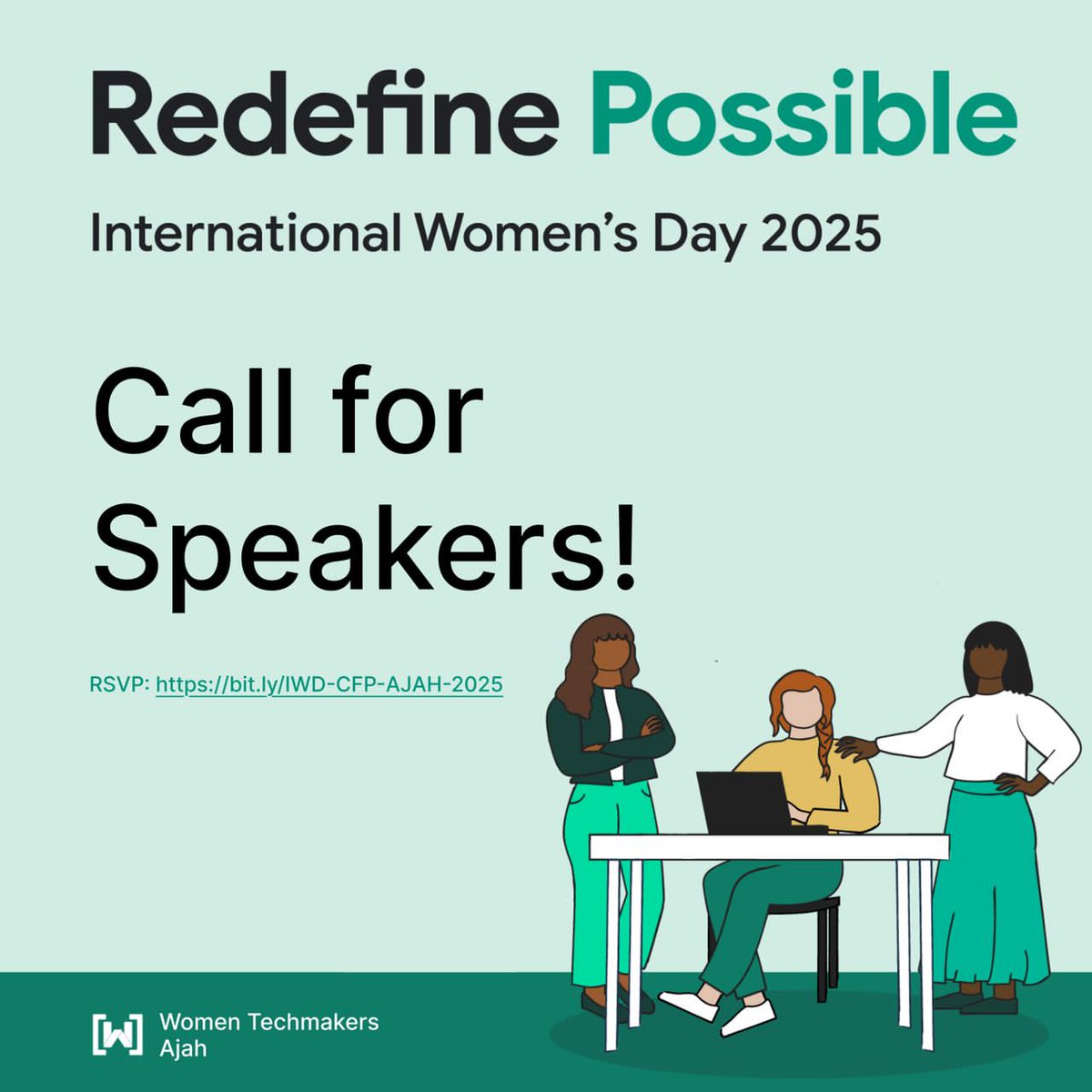 If you would love to share your knowledge and experiences with fellow amazing women, fill out our Call For Speakers form before the 29th of March 👉🏼

Register here: bit.ly/IWD-CFP-AJAH-2…

We can’t wait to have you!

#WTMAjah #IWDAJAH2025 #RedefinePossible