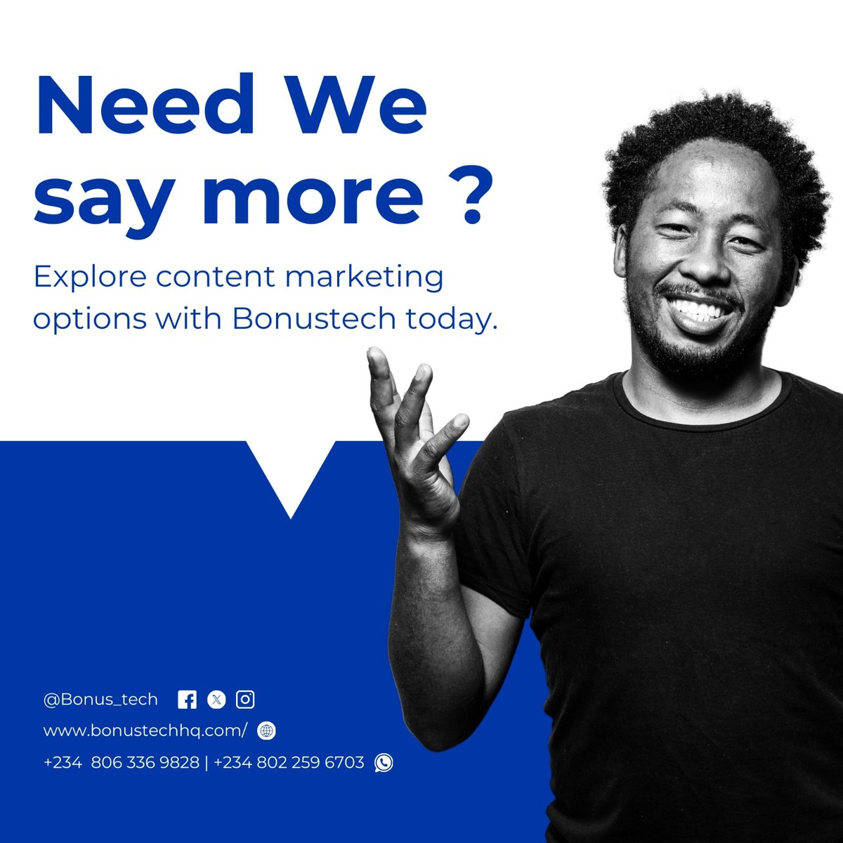 BonusTechnology's tweet image. With Content Marketing, we can help you break free from the shackles of low revenue and poor marketing. 

We can help you curate content strategies, and campaigns that work for your business. If you&apos;ve tried it all and failed, you should try us. 

Send a message today! 🚀
#Tech