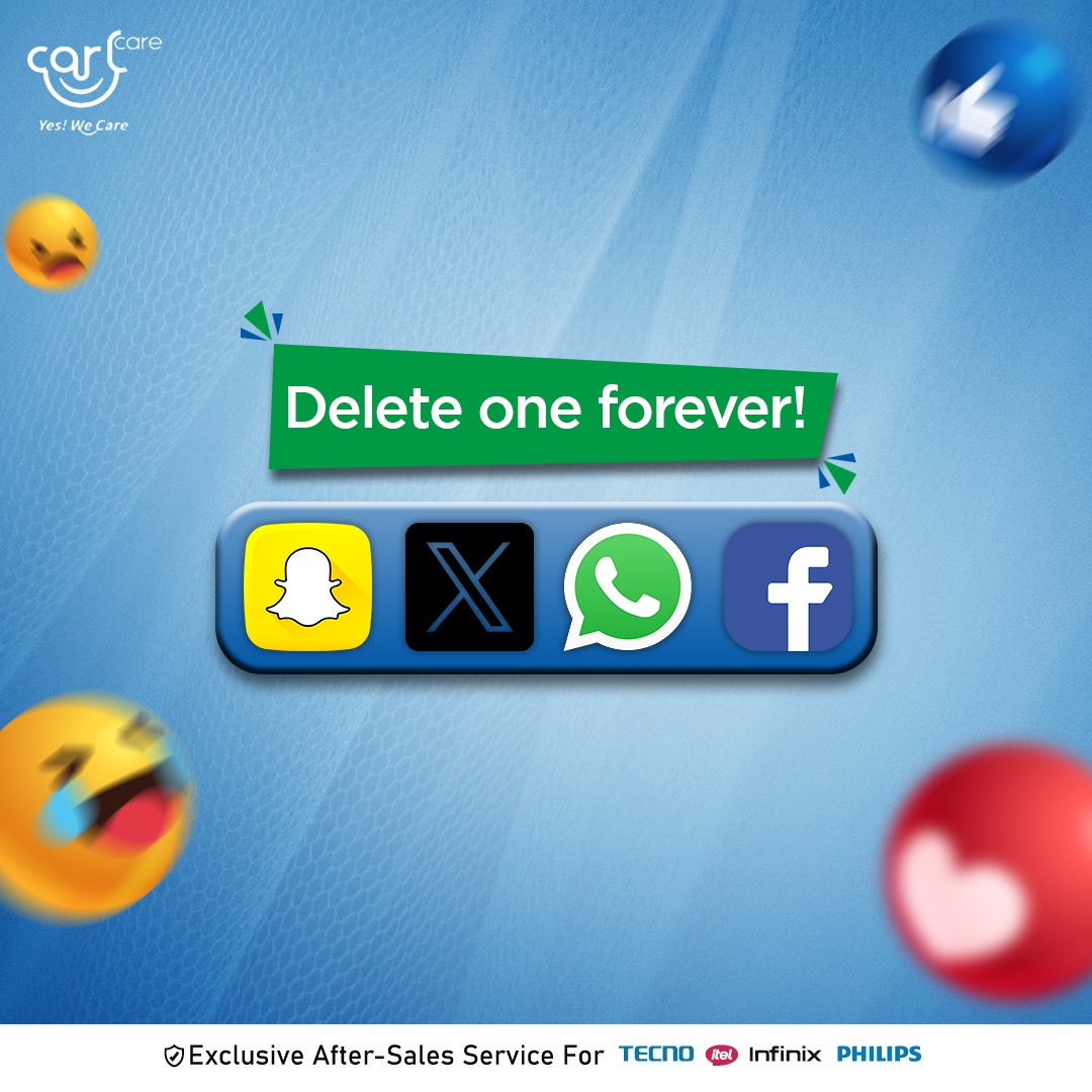 Carlcareug's tweet photo. 🚨 Tough Choice! 🚨
Which would you delete forever? 🤯
📸 Snapchat
✖ X (Twitter)
💬 WhatsApp
📘 Facebook
Share your pick below and let’s discuss!
#DeleteOne #SocialMediaWars #Carlcare #TechTalk https://t.co/vFi9OzpFJJ