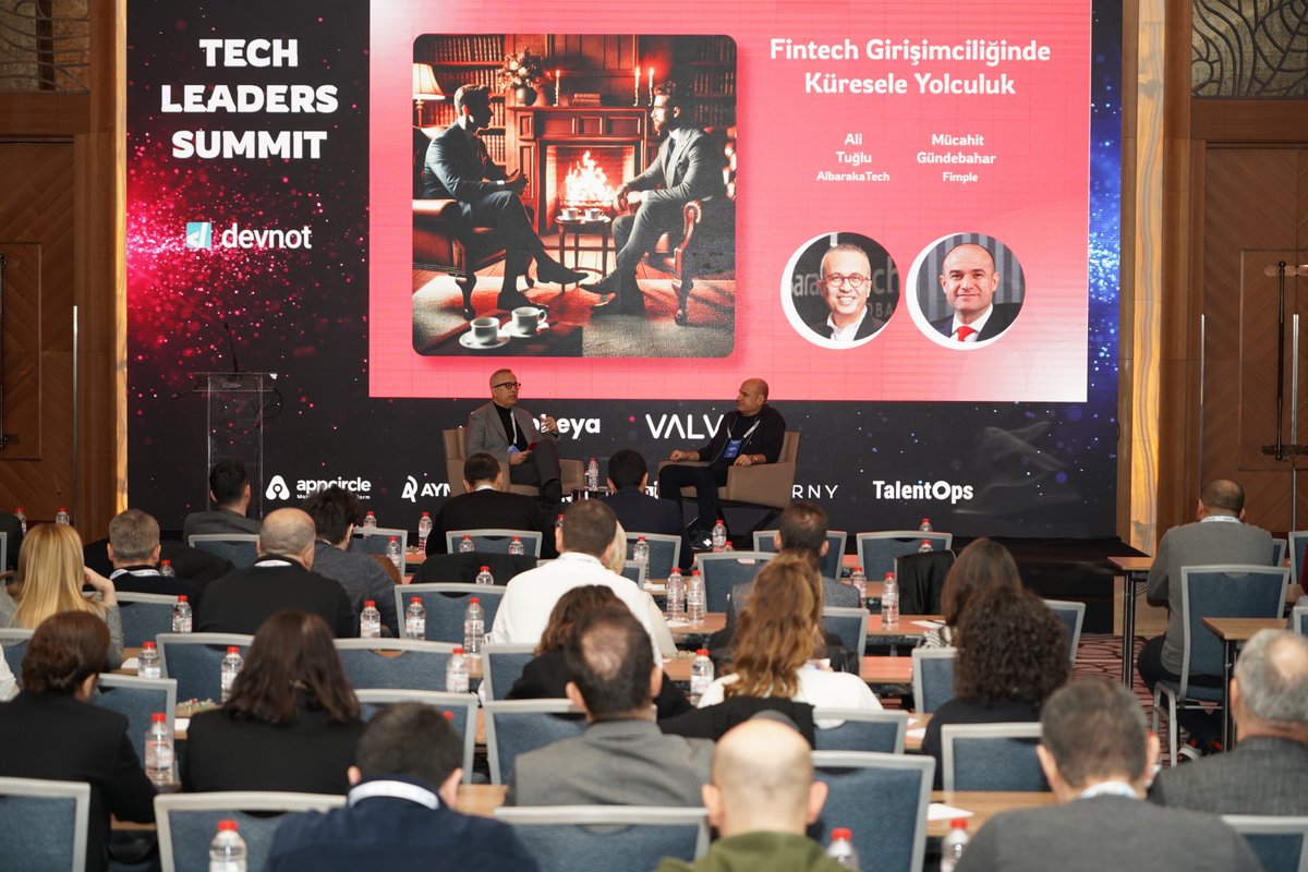 Salon 1’de AlbarakaTech Global CEO Ali Tuğlu ve Fimple CEO Mücahit Gündebahar, fintech girişimciliği üzerine küresel bir yolculuğun sırlarını ele aldı. #techleaders25