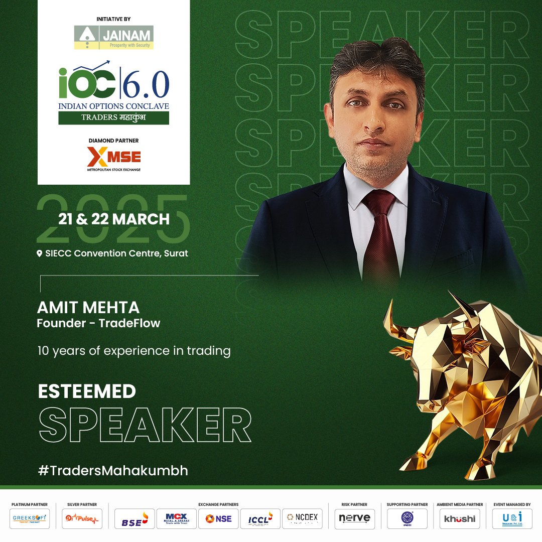 jainambroking's tweet image. We are excited to welcome Amit Mehta as a speaker at IOC 6.0!

Founder of TradeFlow, Amit Mehta is revolutionizing the trading experience with cutting-edge technology solutions. With 11 years of experience, he brings deep market insights and a strong tech-driven approach to…