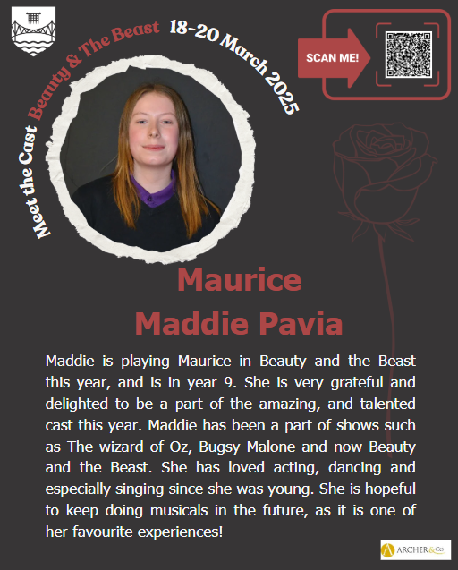 ⭐️🥀MEET THE CAST 🥀⭐️
Today, we’re shining a spotlight on: Maddie
🎟️Tickets are selling fast, don’t miss your chance to join us for this magical production.  
📅 18-20 March 2025
📍Chepstow School   
💻Book via 👉buff.ly/42g7dRt
