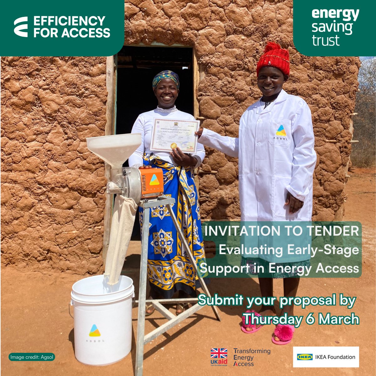 Invitation to Tender: Apply by 6 March! 

Are you a consultant in #CleanEnergyAccess? Help us shape better funding strategies for Productive Use of Renewable Energy (PURE) companies. 

Submit your proposal before Thursday 6 March: bit.ly/40QhvbM