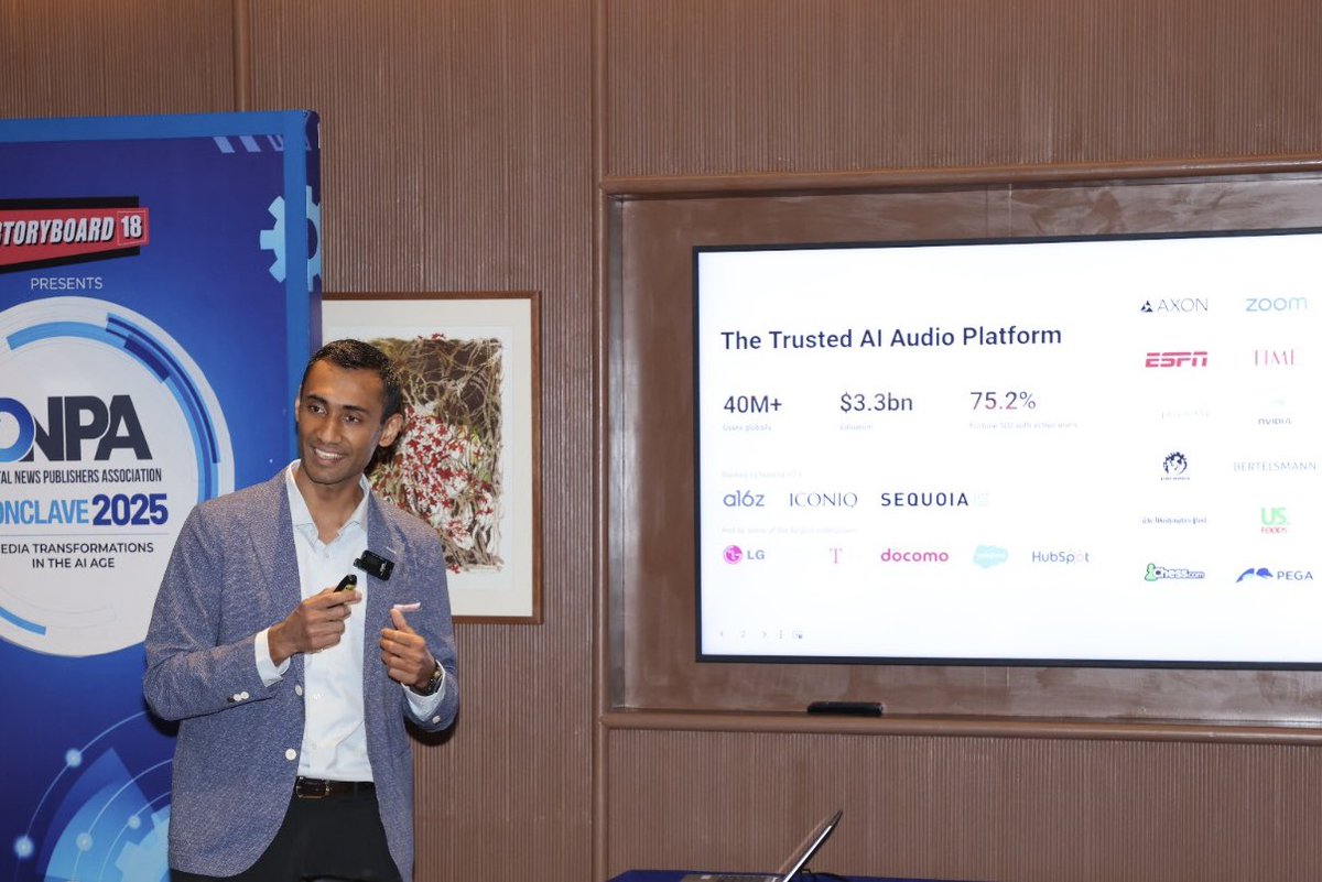 Get a sneak peek at Eleven Labs’ voice tech in action at the DNPA Incubator session!

#VoiceTech #AI #Innovation #DNPA #DNPAConclave2025 #incubatorssession