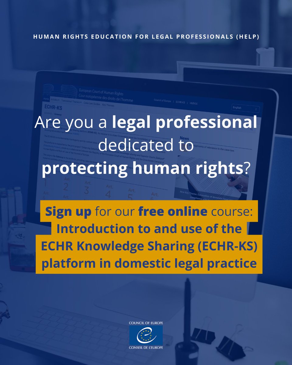 coe's tweet image. 📢 Exciting news! The European Court&apos;s Knowledge Sharing platform (ECHR-KS) now supports Romanian, Turkish, and Ukrainian! 

Join our online conference to learn more. Follow live the launch: vodmanager.coe.int/live/?appname=…

#ECHR #LegalKnowledge