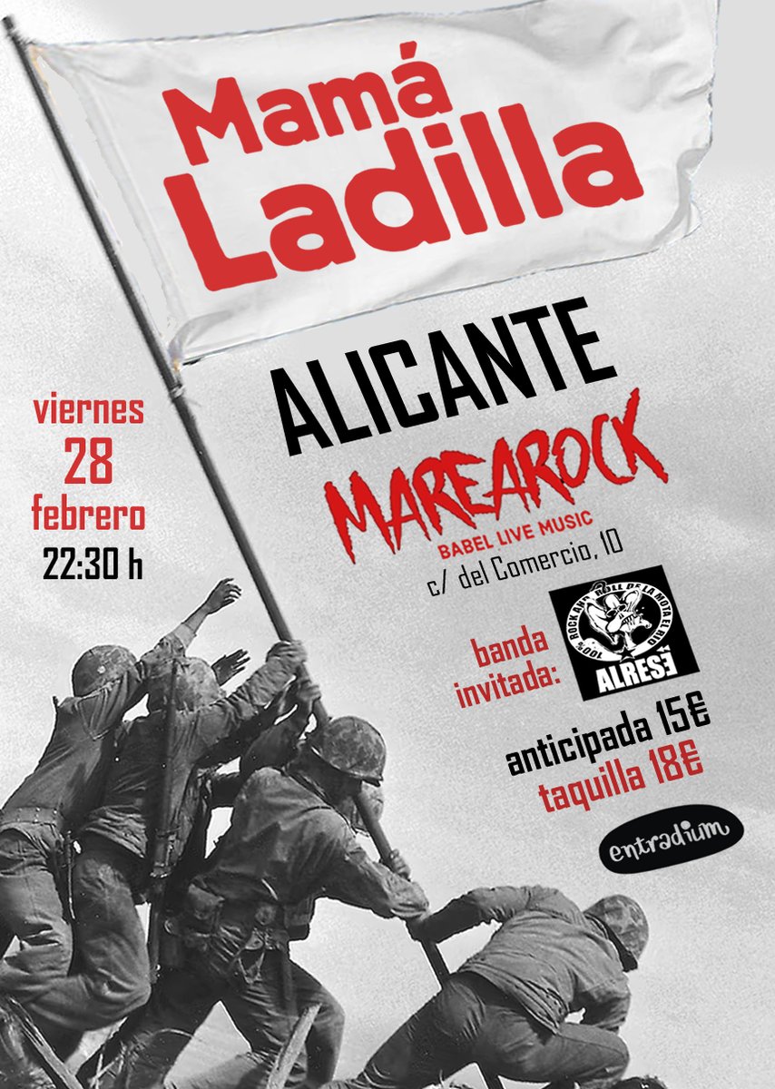 Este viernes tocamos en la Marea Rock de Alicante.

Entradas anticipadas:
entradium.com/events/mama-la…