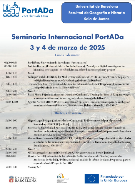 Le invitamos al Seminario Internacional de PortADa 3-4 marzo sobre historia marítima y humanidades digitales a llevarse a cabo en <a href="/ContemporaniaUB/">Secció d'Història Contemporània i Món Actual (UB)</a> <a href="/HorizonEU/">Horizon Europe 🇪🇺</a>