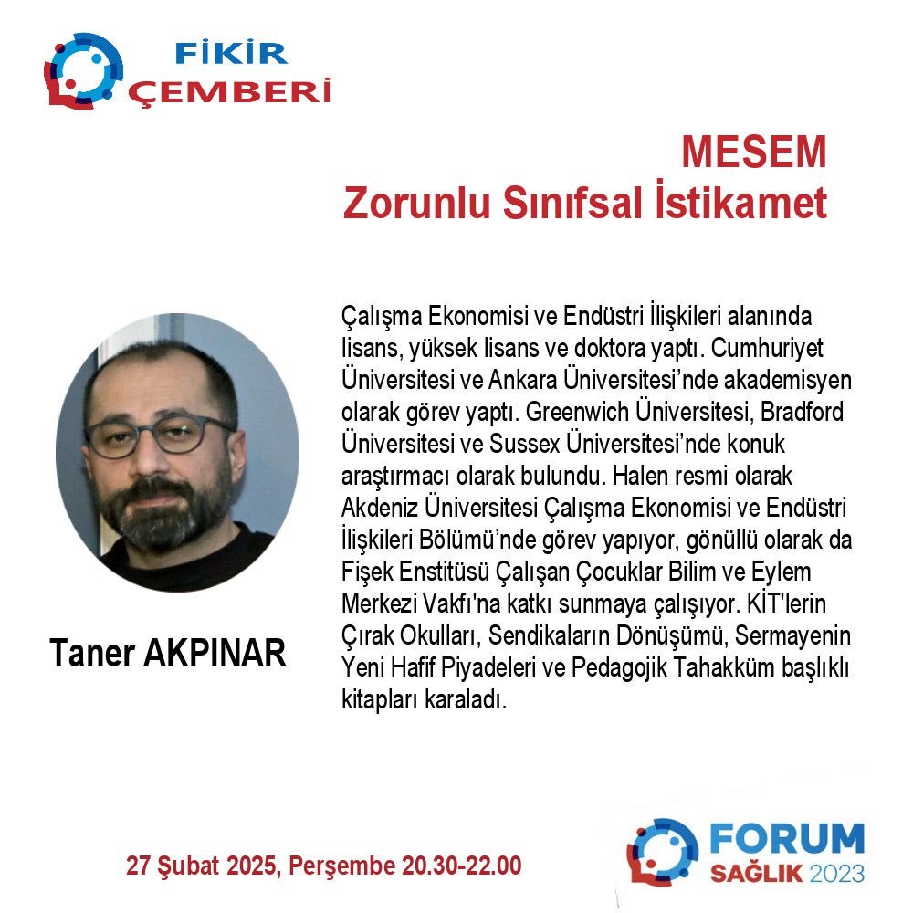 Forum Sağlık 2023 (@forumsaglik2023) on Twitter photo 🗓️ 27 Şubat 2025 Perşembe
⏰ 20.30-22.00
🗨️
MESEM*:
ZORUNLU SINIFSAL İSTİKAMET
*Mesleki Eğitim Merkezi/Çıraklık Eğitim Merkezi
<a href="/emirali_krdgn/">Emirali Karadoğan</a>
Youtube ForumSaglik2023’ten canlı yayın 🗓️ 27 Şubat 2025 Perşembe
⏰ 20.30-22.00
🗨️
MESEM*:
ZORUNLU SINIFSAL İSTİKAMET
*Mesleki Eğitim Merkezi/Çıraklık Eğitim Merkezi
<a href="/emirali_krdgn/">Emirali Karadoğan</a>
Youtube ForumSaglik2023’ten canlı yayın