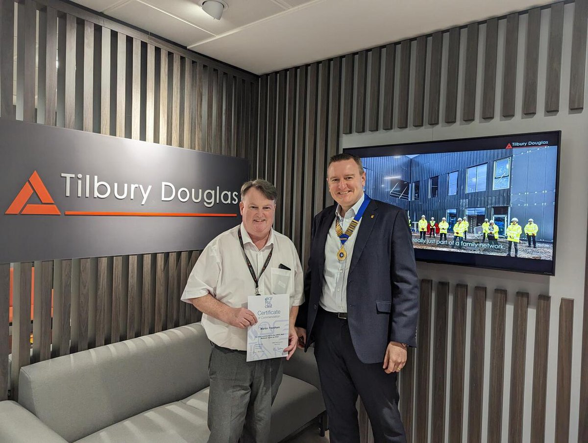 CIBSEWM's tweet image. Vice Chair Martin Trentham of @Tilbury_douglas receiving his @Cibse certificate of commendation for his contribution to the West Midlands region as Chair #commendation #certificate #martintrentham #cibsewm cibsewm.org