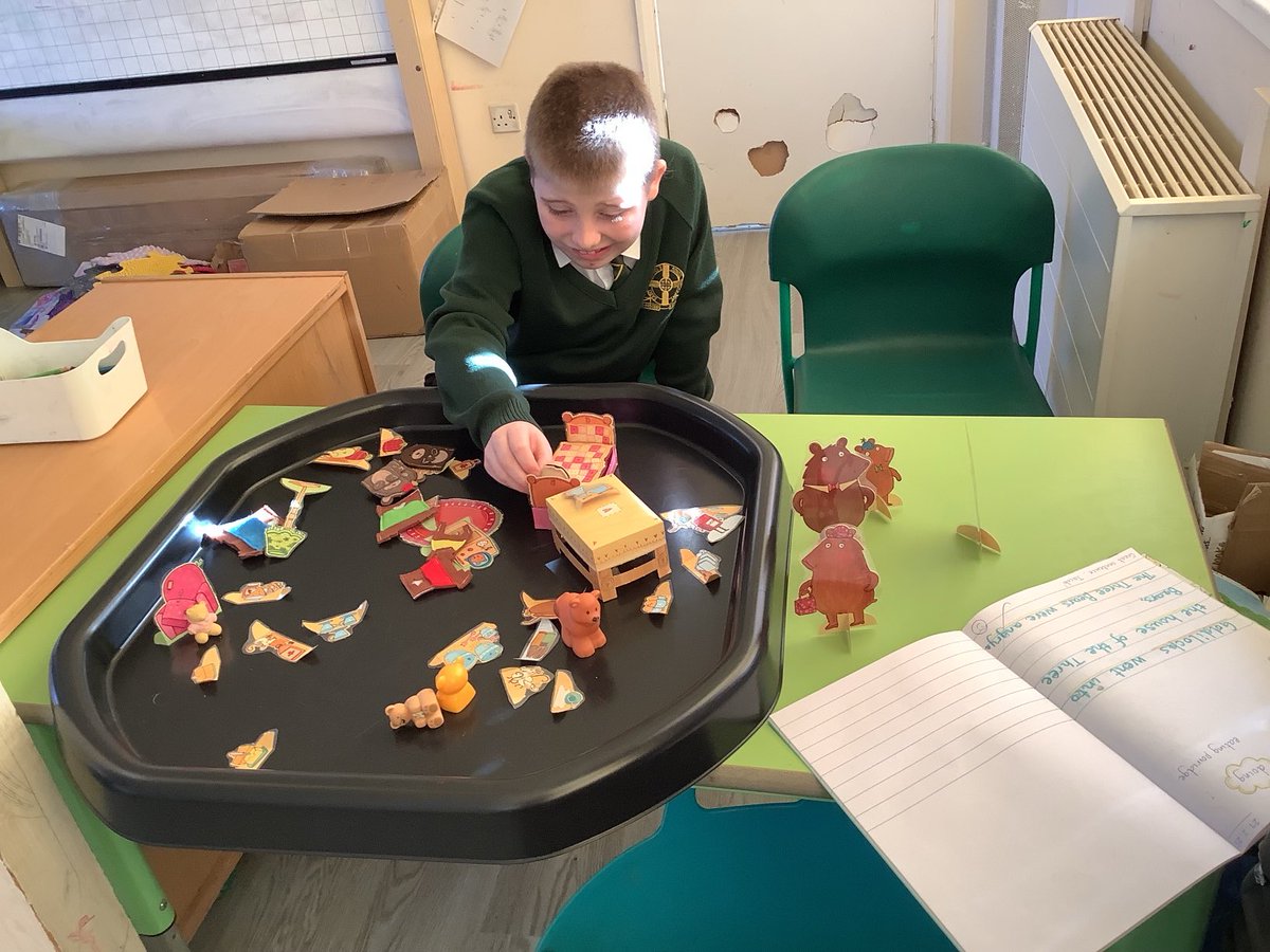 Re-enacting ‘Goldilocks and the Three Bears’ for Big Writing.