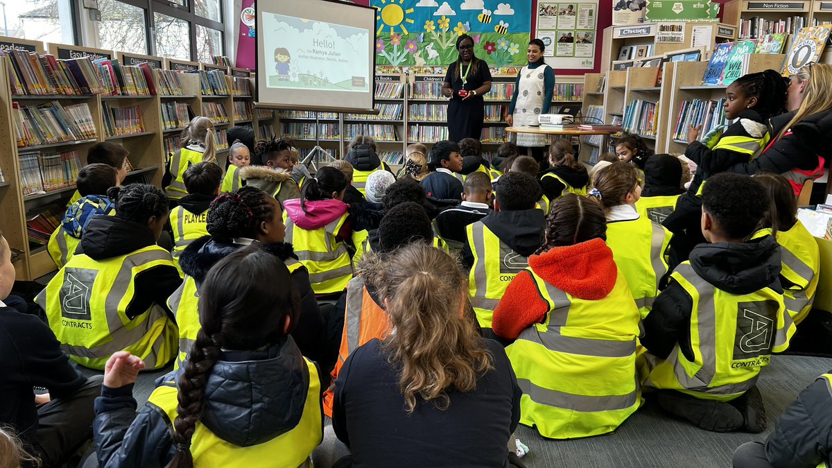 RockliffeManor's tweet image. Year 3 &amp;amp; 4 were very fortunate to meet Remya Julian @SladeLibrary today