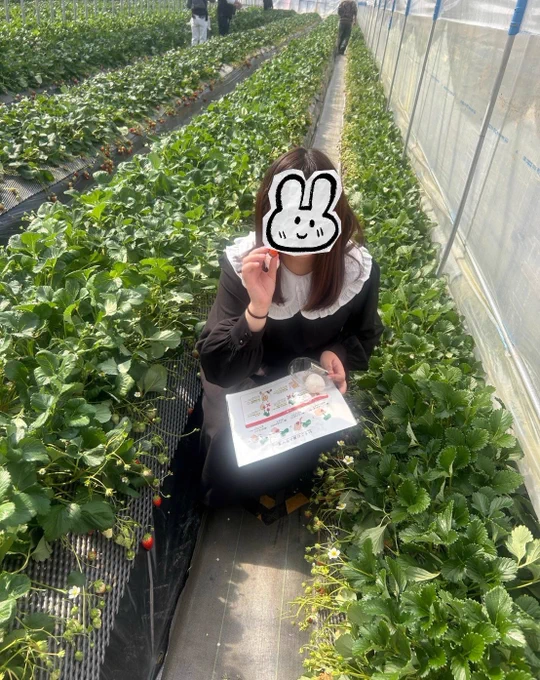 親友といちご狩り行ってきた(˶ᵔᵕᵔ˶)