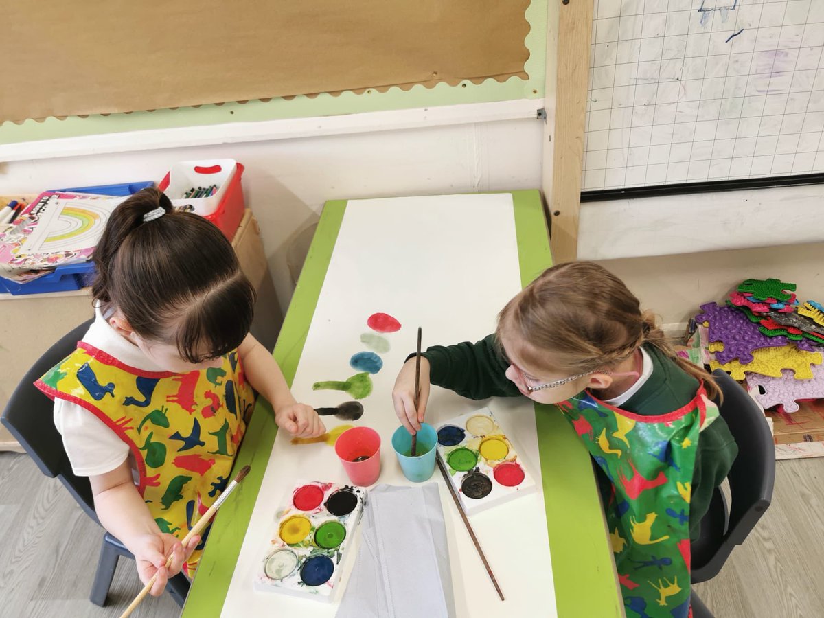 Painting fun! And sharing space with someone else.