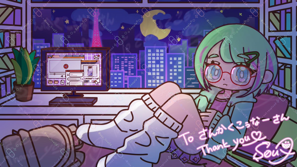 sou_live2d's tweet photo. Thanks!💊💚  
╰┈➤ for @sankakucornerOd 
#skeb #Commission https://t.co/WbtFwI0wtP