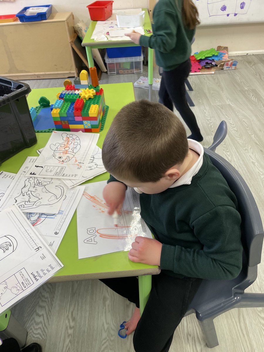 White board pens and laminated sheets.
