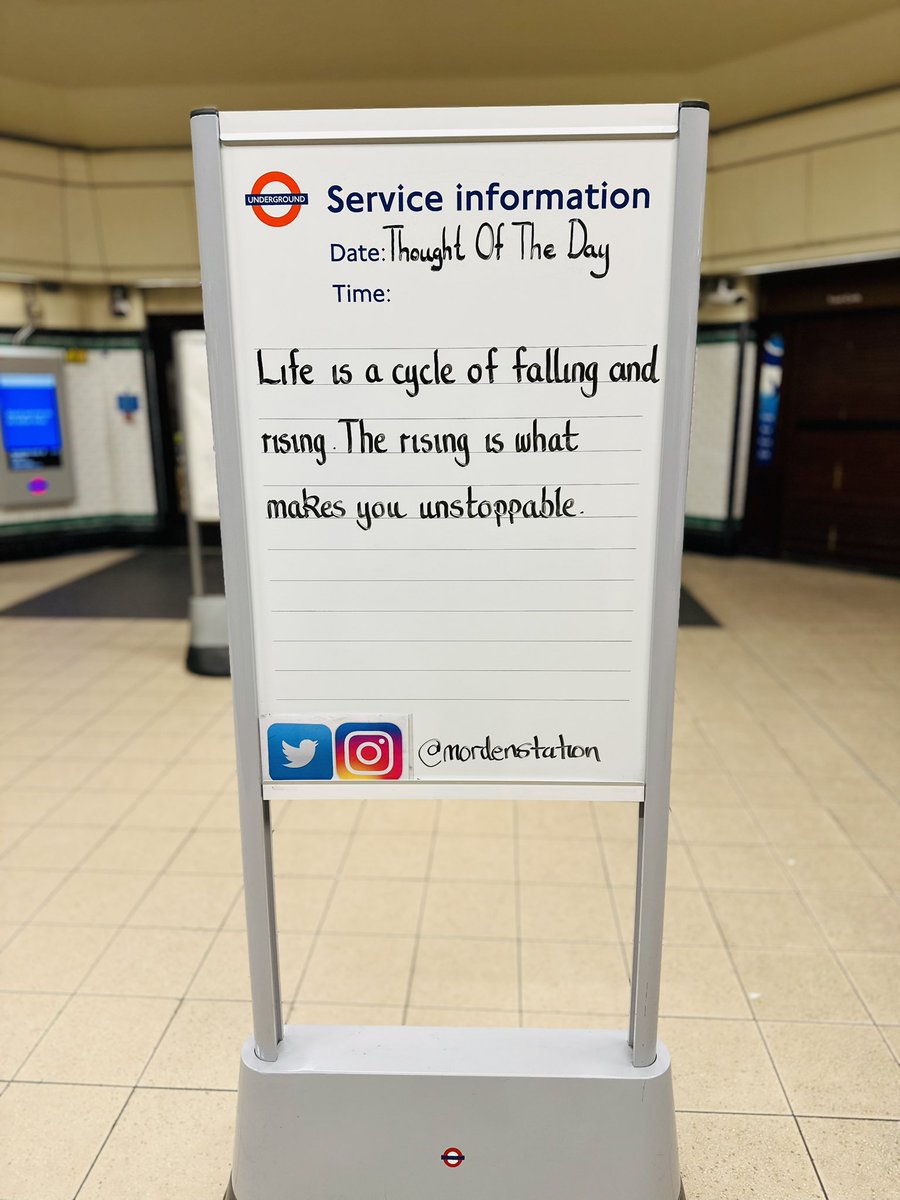 Thursday 27th February 2025 Thought Of The Day From Morden Underground Station