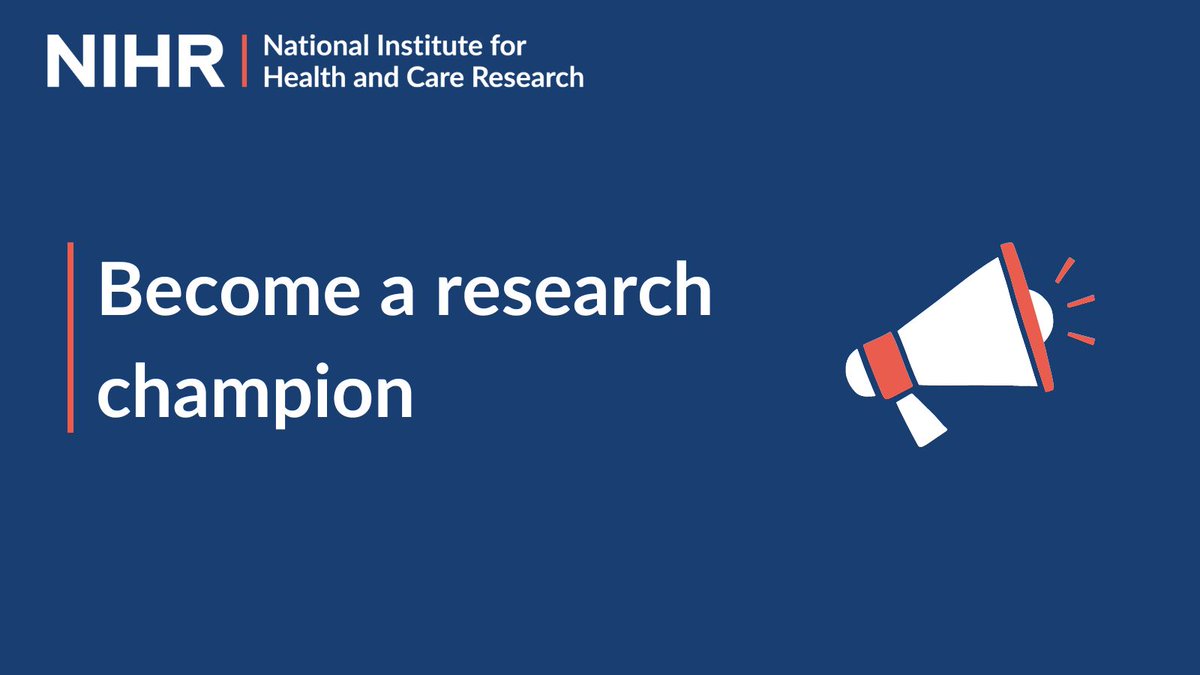 Are you passionate about getting more people involved in health and care research? Could you help spread the word?

Take a look at how you could become a research champion: nihr.ac.uk/patients-carer…