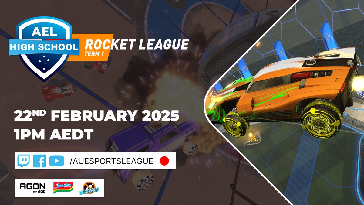 Australian Esports League (@auesportsleague) on Twitter photo Week 3 begins tomorrow for Rocket League in the AEL High Schools Competition!
🔴Sat 1 Mar @ 1PM AEDT
📺twitch.tv/auesportsleague
🎙️<a href="/MendrixNm/">Mendrix</a> & <a href="/formalcasting/">max vonneumann</a>
The AEL is proudly sponsored by <a href="/AGONbyAOC/">AGON by AOC</a>, <a href="/Indomielovers/">Indomie</a> & The Department of Health and Aged Care Week 3 begins tomorrow for Rocket League in the AEL High Schools Competition!
🔴Sat 1 Mar @ 1PM AEDT
📺twitch.tv/auesportsleague
🎙️<a href="/MendrixNm/">Mendrix</a> & <a href="/formalcasting/">max vonneumann</a>
The AEL is proudly sponsored by <a href="/AGONbyAOC/">AGON by AOC</a>, <a href="/Indomielovers/">Indomie</a> & The Department of Health and Aged Care