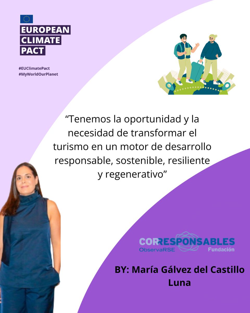 Embajadores Por el Pacto Climático España (@climaticosspain) on Twitter photo Nuestra Embajadora #EUClimatePact <a href="/MariaGCL/">María Gálvez del Castillo Luna</a>, ha hablado con <a href="/Corresponsables/">Corresponsables</a> sobre la importancia de tomar acción para transformar el sector turístico y la urgente implementación de políticas y estrategias que garanticen un desarrollo turístico sostenible
acortar.link/qOrW5p Nuestra Embajadora #EUClimatePact <a href="/MariaGCL/">María Gálvez del Castillo Luna</a>, ha hablado con <a href="/Corresponsables/">Corresponsables</a> sobre la importancia de tomar acción para transformar el sector turístico y la urgente implementación de políticas y estrategias que garanticen un desarrollo turístico sostenible
acortar.link/qOrW5p